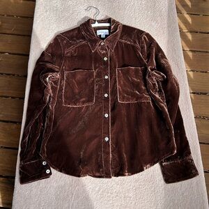 Evereve Chocolate Velvet Shirt